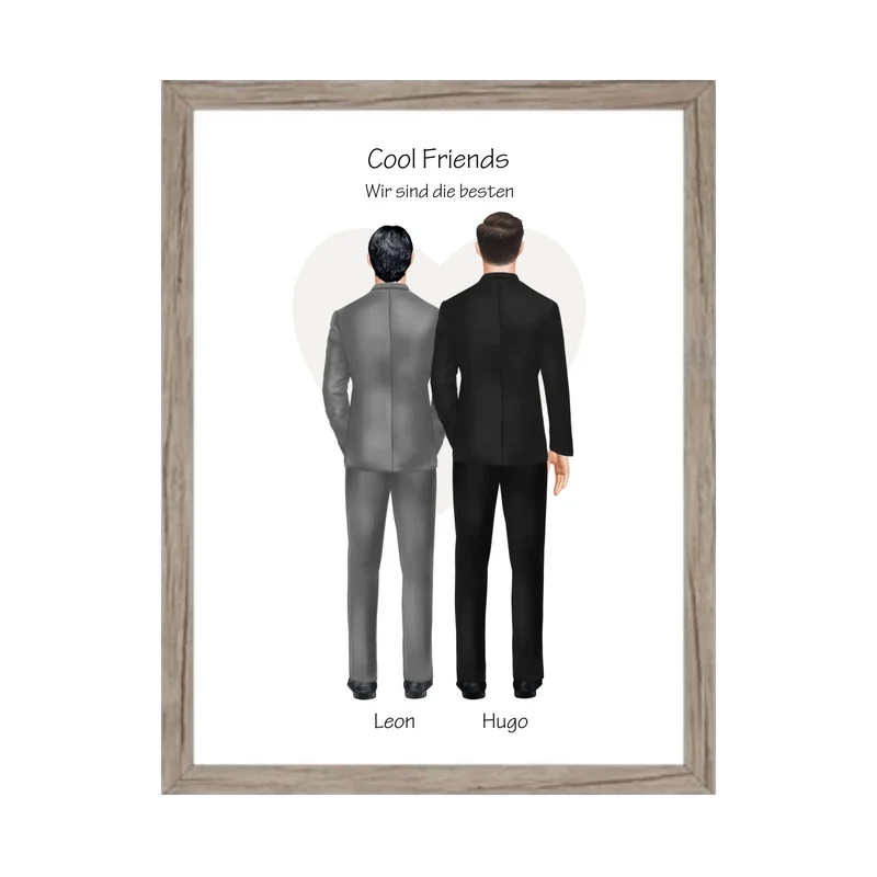Wir sind die besten Poster - Bild Geschenk 2 Freunde, Brüder, Kollegen - Geburtstagsgeschenk & Weihnachtsgeschenk