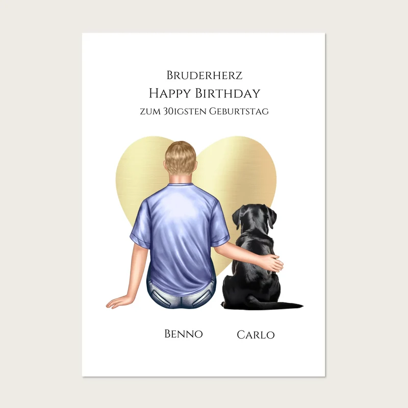 Geschenk 30 Geburtstag Bruder Poster - Bild Geburtstagsgeschenk von Schwester - Weihnachtsgeschenk