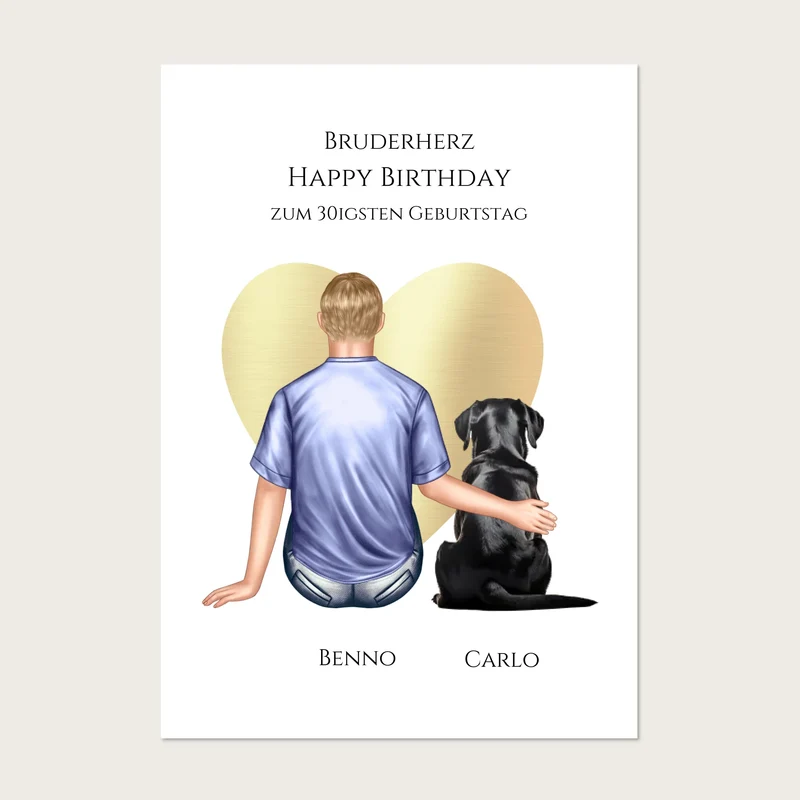Geschenk 30 Geburtstag Bruder Poster - Bild Geburtstagsgeschenk von Schwester - Weihnachtsgeschenk