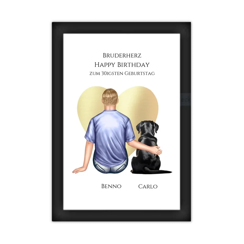 Geschenk 30 Geburtstag Bruder Poster - Bild Geburtstagsgeschenk von Schwester - Weihnachtsgeschenk