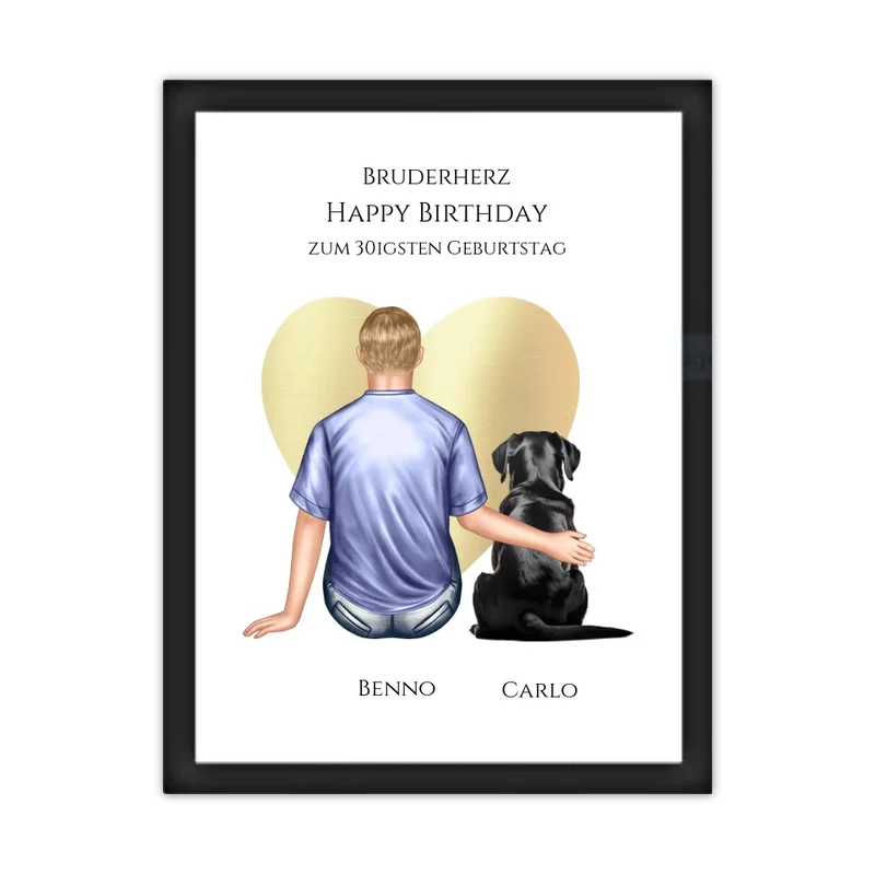 Geschenk 30 Geburtstag Bruder Poster - Bild Geburtstagsgeschenk von Schwester - Weihnachtsgeschenk