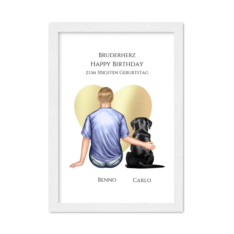 Geschenk 30 Geburtstag Bruder Poster - Bild Geburtstagsgeschenk von Schwester - Weihnachtsgeschenk