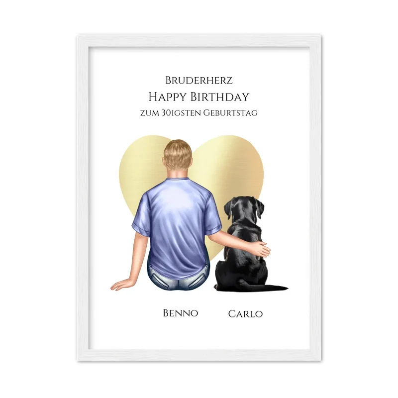Geschenk 30 Geburtstag Bruder Poster - Bild Geburtstagsgeschenk von Schwester - Weihnachtsgeschenk