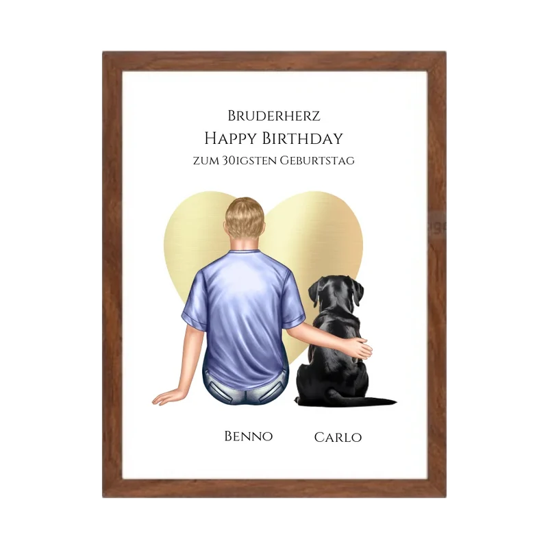 Geschenk 30 Geburtstag Bruder Poster - Bild Geburtstagsgeschenk von Schwester - Weihnachtsgeschenk