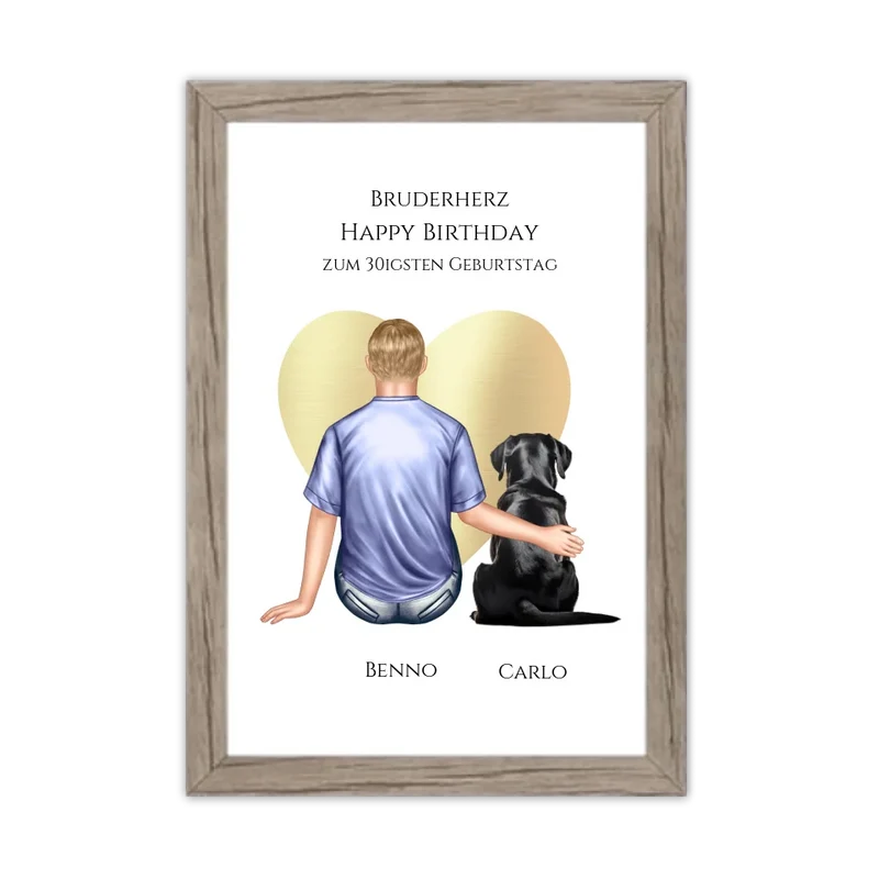 Geschenk 30 Geburtstag Bruder Poster - Bild Geburtstagsgeschenk von Schwester - Weihnachtsgeschenk