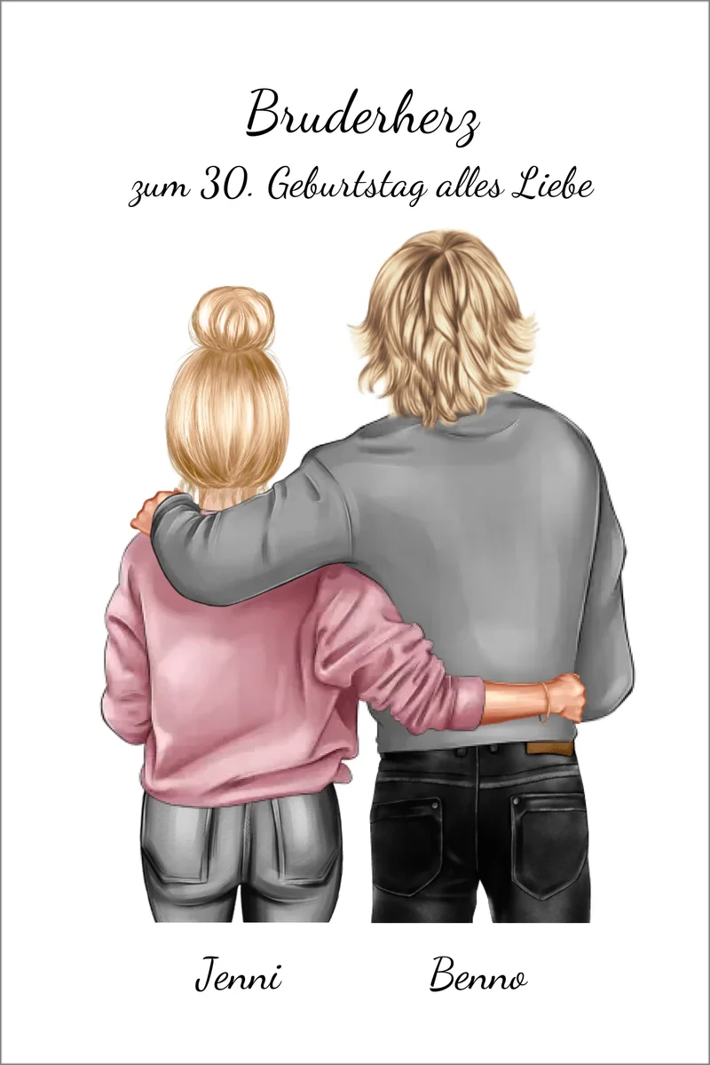 Geschenk 30 Geburtstag Bruder - Bild Geburtstagsgeschenk von Schwester - Weihnachtsgeschenk Poster