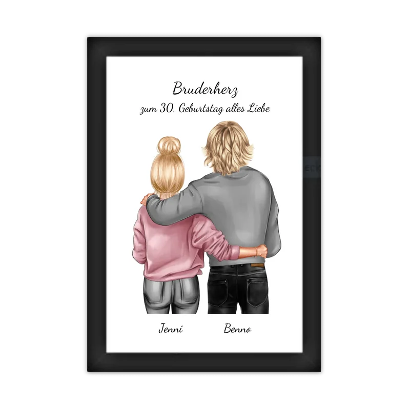 Geschenk 30 Geburtstag Bruder - Bild Geburtstagsgeschenk von Schwester - Weihnachtsgeschenk Poster