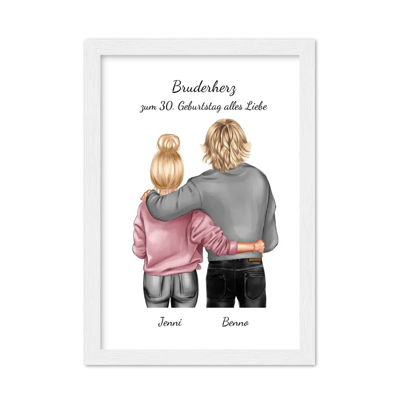 Geschenk 30 Geburtstag Bruder - Bild Geburtstagsgeschenk von Schwester - Weihnachtsgeschenk Poster