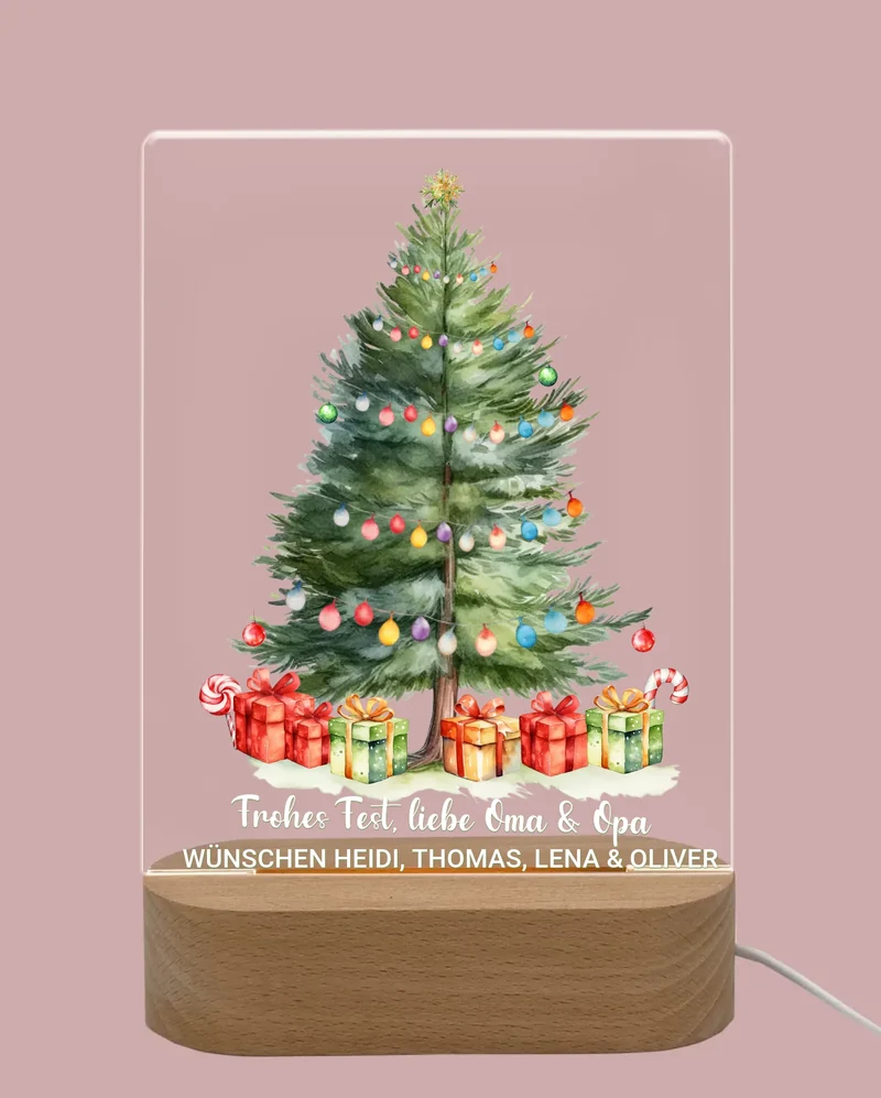 Personalisiertes LED Dekolicht Weihnachtsdekoration Weihnachtsbaum Weihnachtsgeschenk