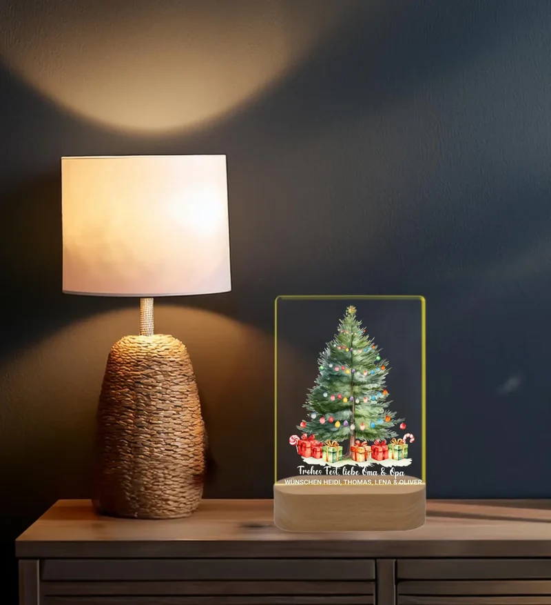 Personalisiertes LED Dekolicht Weihnachtsdekoration Weihnachtsbaum Weihnachtsgeschenk