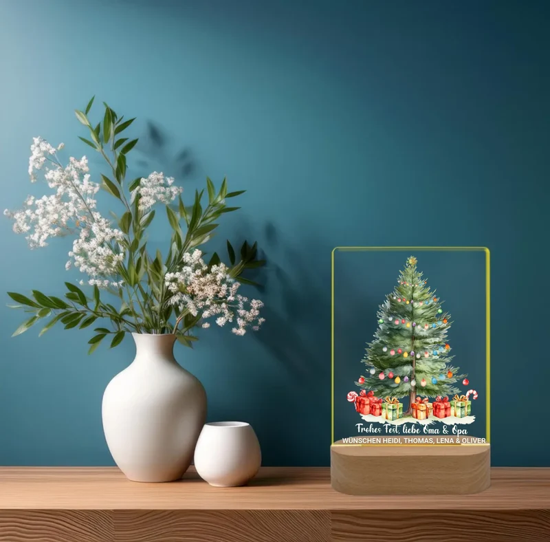 Personalisiertes LED Dekolicht Weihnachtsdekoration Weihnachtsbaum Weihnachtsgeschenk