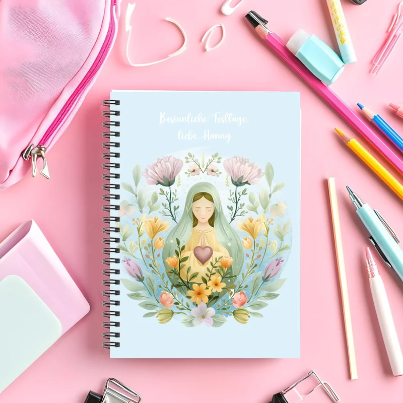 Personalisierter Collegeblock -Notizheft - Heilige Maria