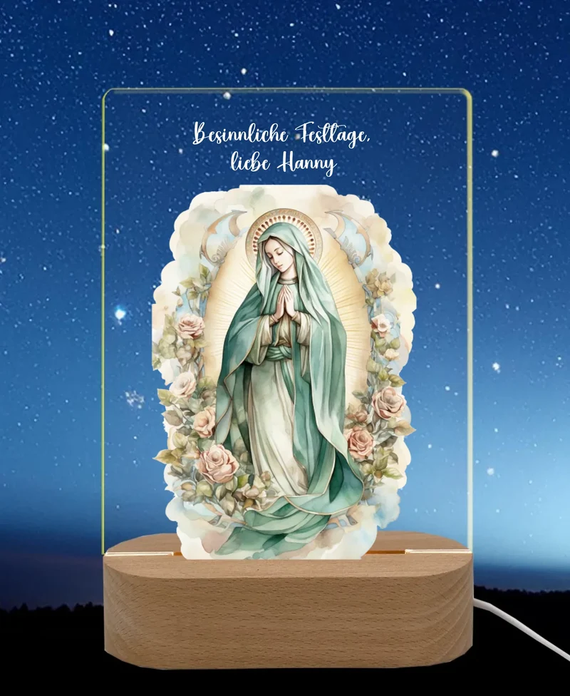 Personalisiertes LED Nachtlicht & Dekolicht Weihnachtsdeko Heilige Maria