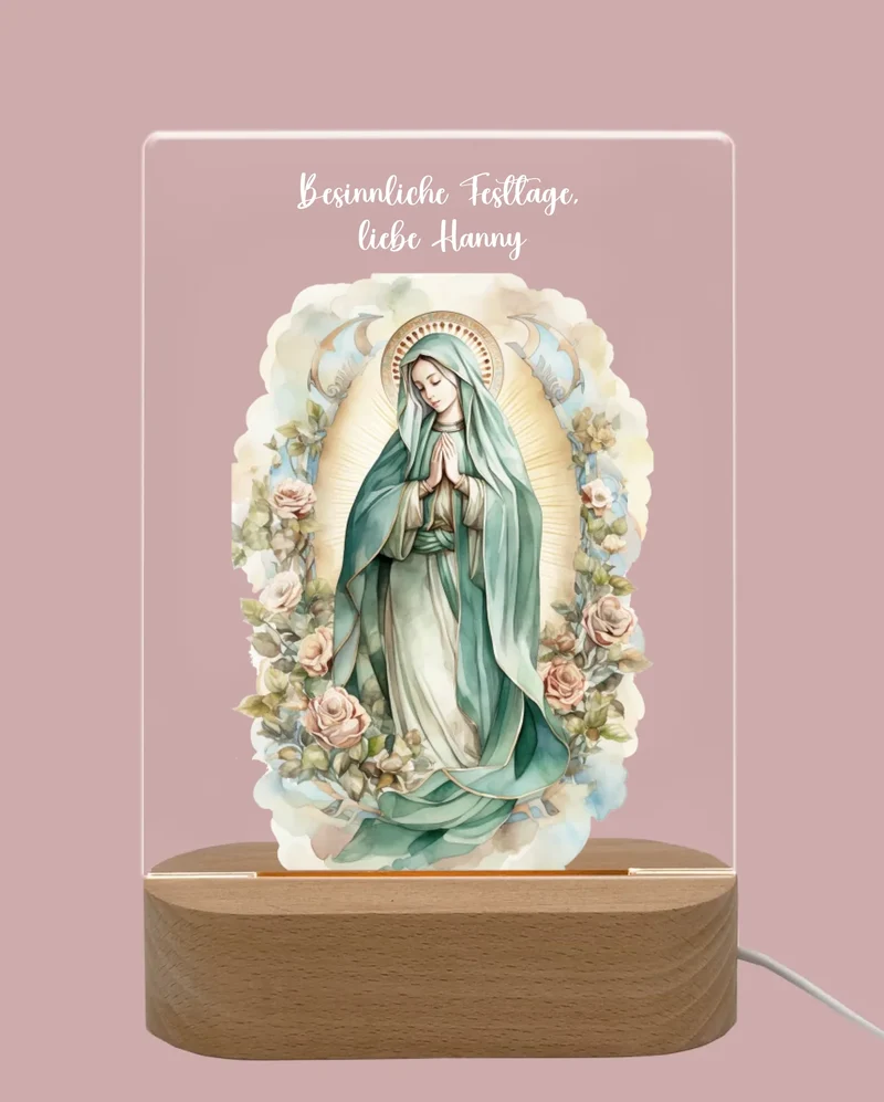 Personalisiertes LED Nachtlicht & Dekolicht Weihnachtsdeko Heilige Maria
