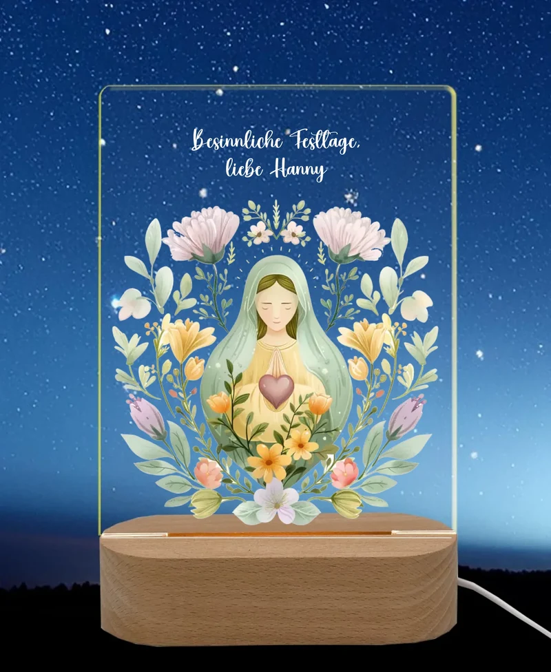 Personalisiertes LED Nachtlicht & Dekolicht Weihnachtsdeko Heilige Maria