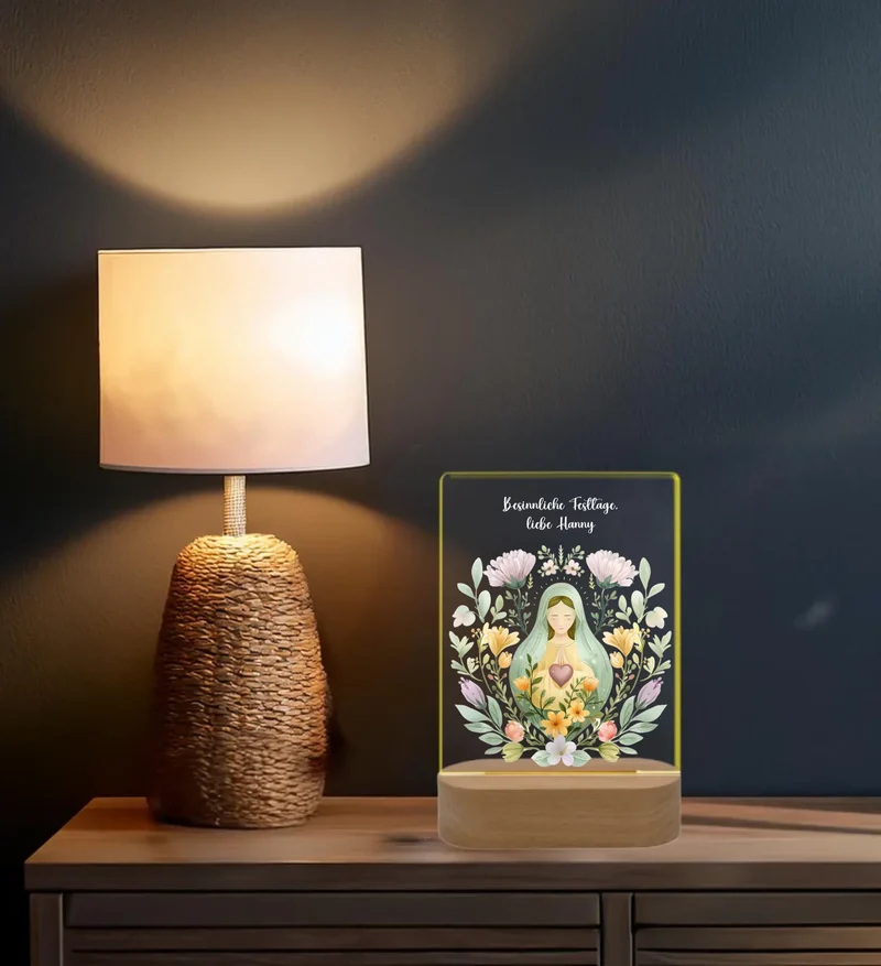 Personalisiertes LED Nachtlicht & Dekolicht Weihnachtsdeko Heilige Maria