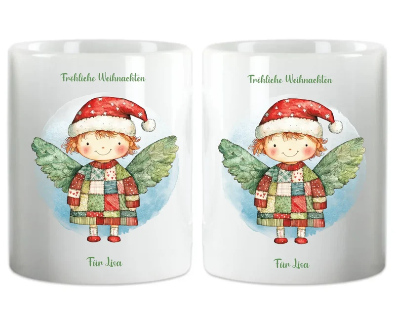 "Weihnachtsengel" Personalisierte Tasse Junge - Nikolausgeschenk, Weihnachtsgeschenk Kinder