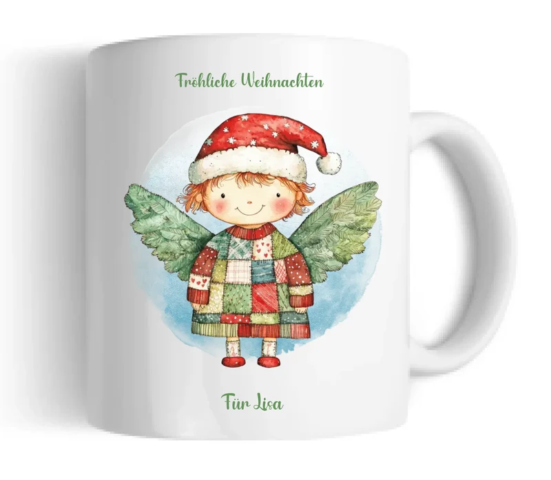 "Weihnachtsengel" Personalisierte Tasse Junge - Nikolausgeschenk, Weihnachtsgeschenk Kinder