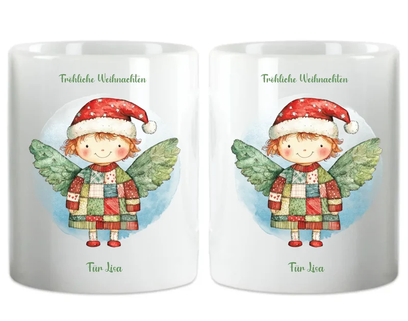 "Weihnachtsengel" Personalisierte Tasse Junge - Nikolausgeschenk, Weihnachtsgeschenk Kinder