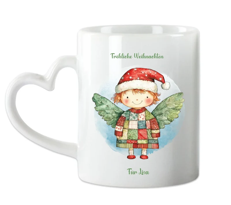 "Weihnachtsengel" Personalisierte Tasse Junge - Nikolausgeschenk, Weihnachtsgeschenk Kinder