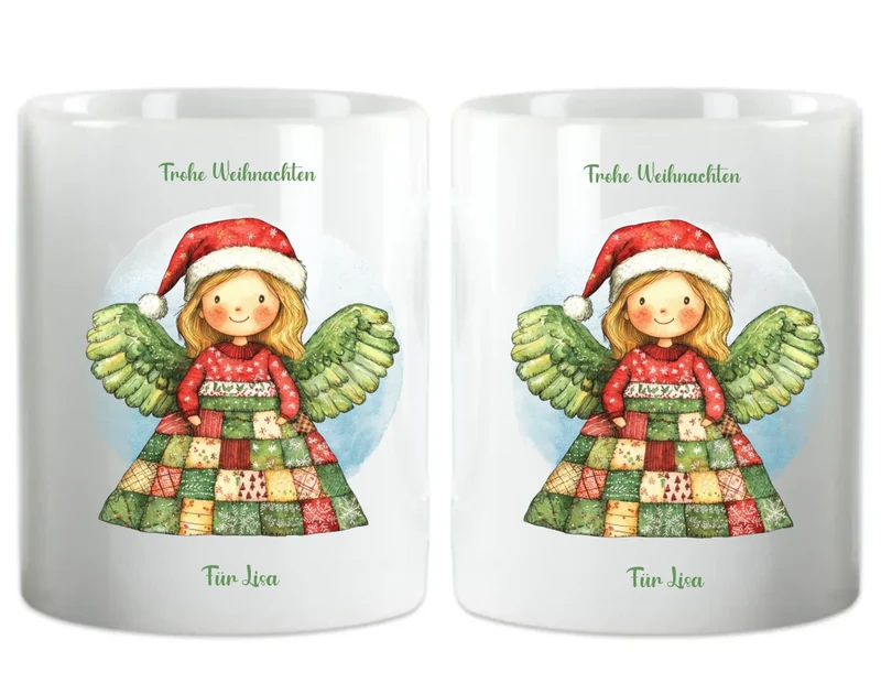 "Weihnachtsengel" Personalisierte Tasse Mädchen - Nikolausgeschenk, Weihnachtsgeschenk Kinder