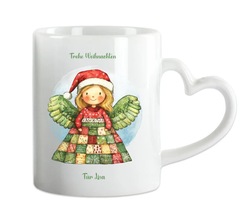 "Weihnachtsengel" Personalisierte Tasse Mädchen - Nikolausgeschenk, Weihnachtsgeschenk Kinder