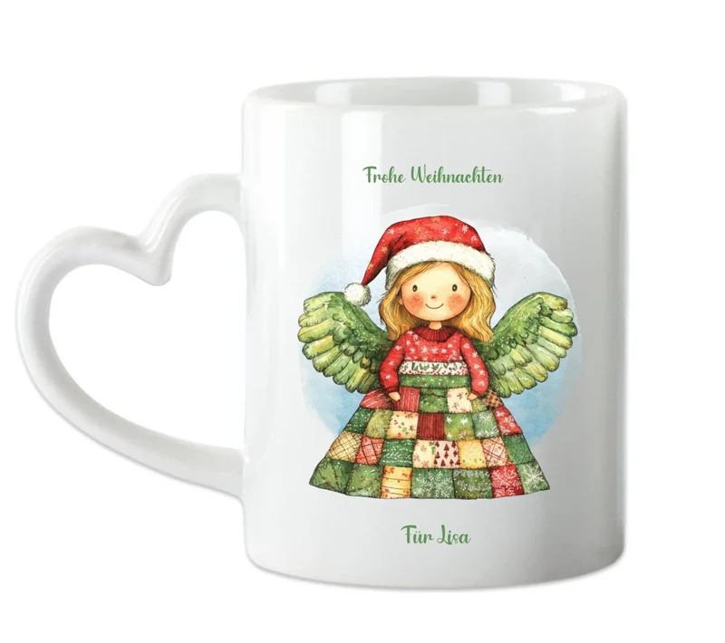 "Weihnachtsengel" Personalisierte Tasse Mädchen - Nikolausgeschenk, Weihnachtsgeschenk Kinder