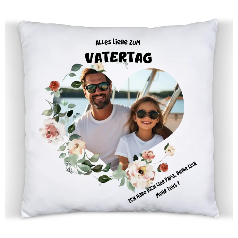 Personalisiertes Vatertagsgeschenk Fotokissen mit eigenem Bild | Auch als Muttertagsgeschenk & Weihnachtsgeschenk
