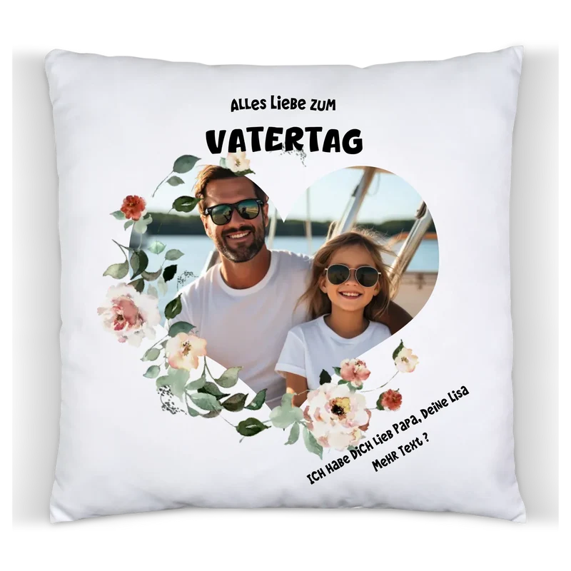 Personalisiertes Vatertagsgeschenk Fotokissen mit eigenem Bild | Auch als Muttertagsgeschenk & Weihnachtsgeschenk
