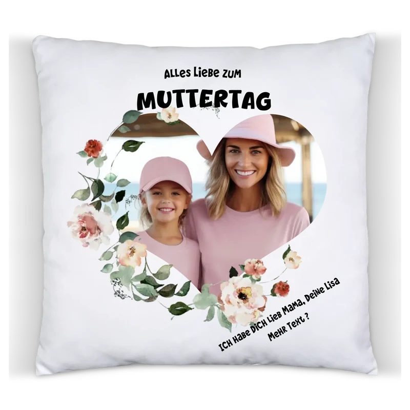 Personalisiertes Geschenk für Mama - Fotokissen mit eigenem Bild - Geburtstagsgeschenk, Muttertagsgeschenk & Weihnachtsgeschenk