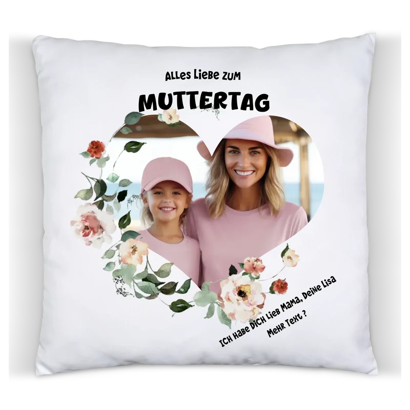 Personalisiertes Geschenk für Mama - Fotokissen mit eigenem Bild - Geburtstagsgeschenk, Muttertagsgeschenk & Weihnachtsgeschenk