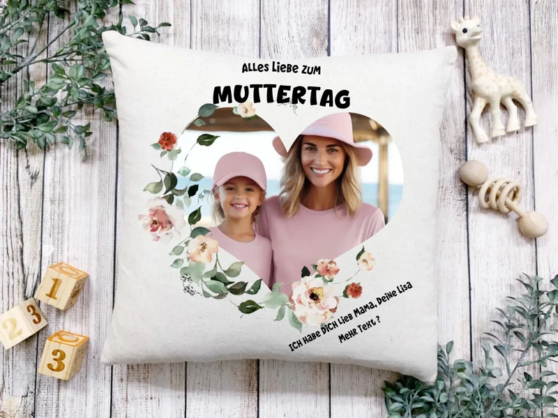 Personalisiertes Geschenk für Mama - Fotokissen mit eigenem Bild - Geburtstagsgeschenk, Muttertagsgeschenk & Weihnachtsgeschenk