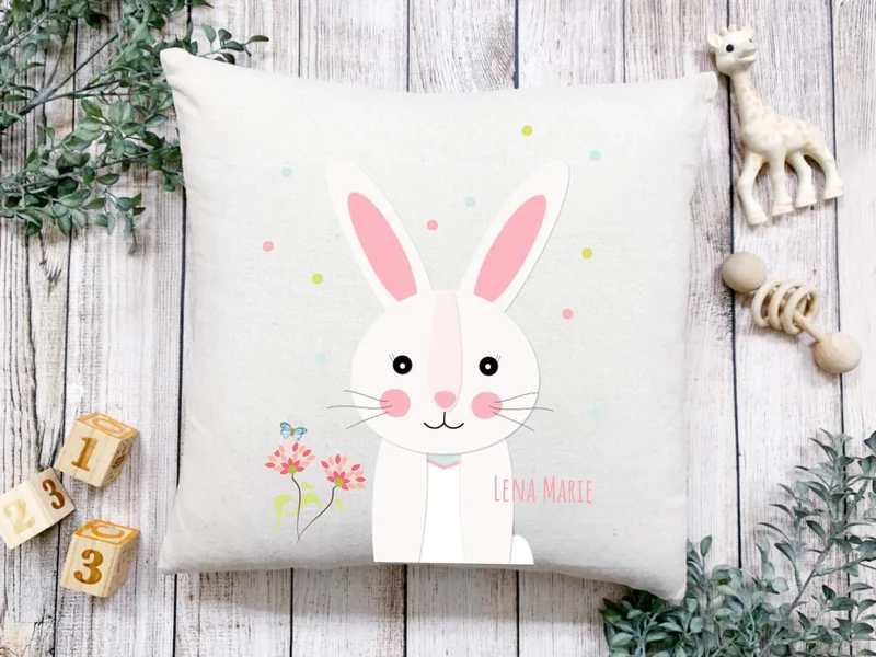 Ostergeschenk kuscheliges Osterhase Kissen mit Namen