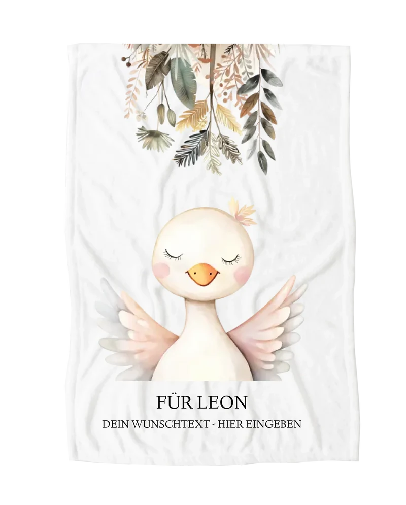 Personalisiertes Kinderdecke mit Namen Mädchen / Junge Bauernhoftiere- Kuscheldecke