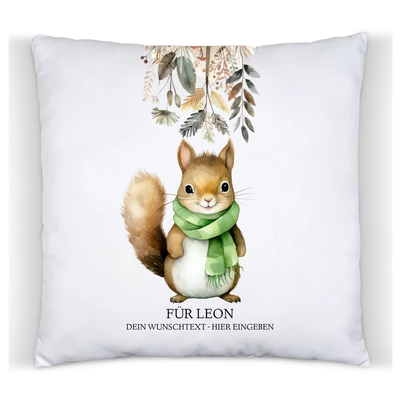 Personalisiertes Kinderdecke Eichhörnchen mit Namen - Kuscheldecke