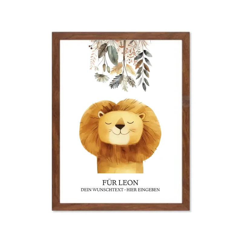 Personalisiertes Kinderdecke Löwe mit Namen Mädchen / Junge Safari Tiere/Dschungeltiere