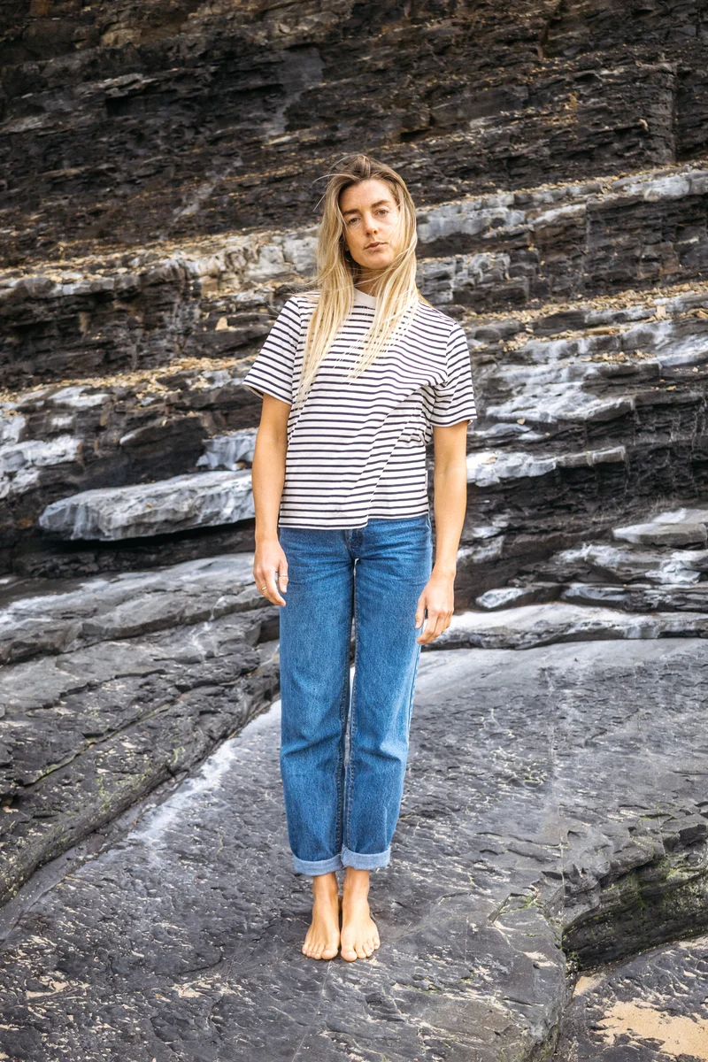 Heavy T-Shirt Jonna Navy-Striped