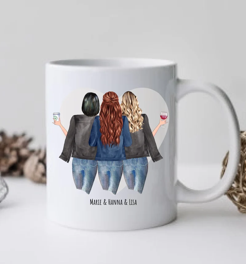 Beste Freundin Tasse personalisiert - Geschenk Schwester, Mama, Kollegin Geburtstag