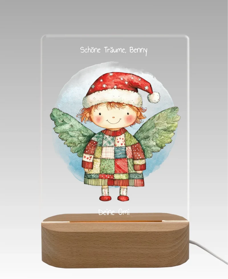 Personalisiertes LED Nachtlicht & Dekolicht für Kinder - Weihnachtsengel 2