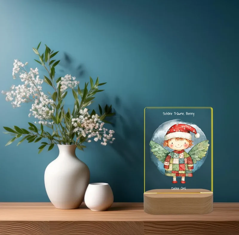 Personalisiertes LED Nachtlicht & Dekolicht für Kinder - Weihnachtsengel 2