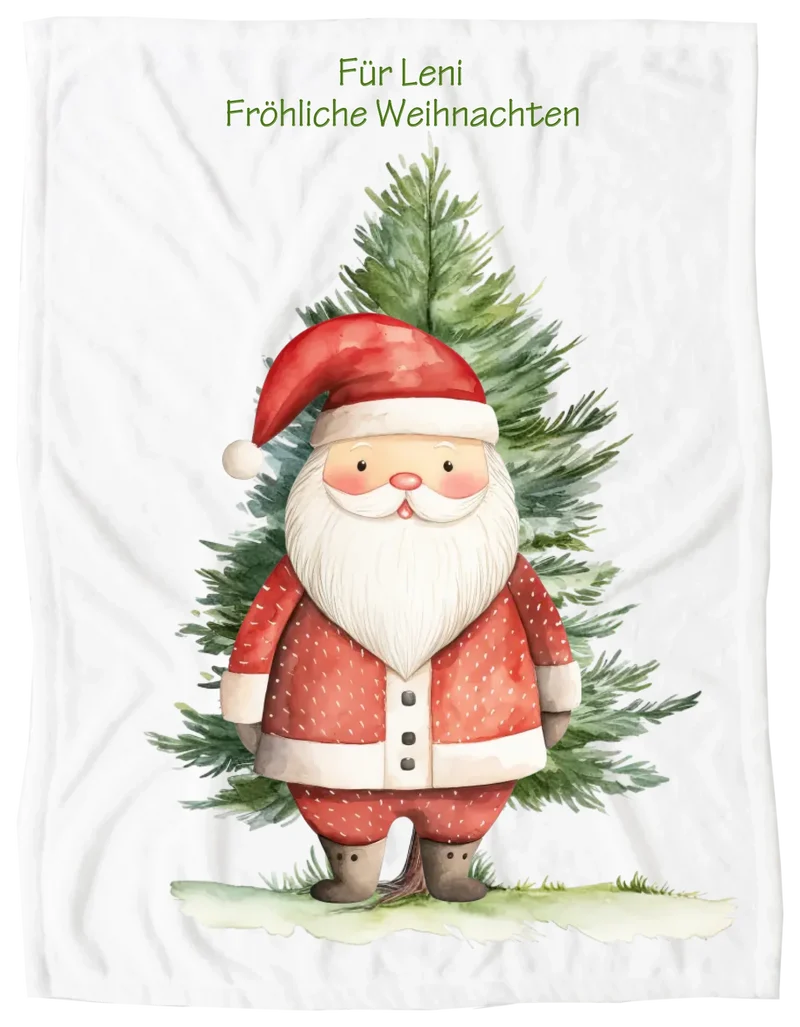 Personalisiertes Kinderdecke Weihnachtsmann