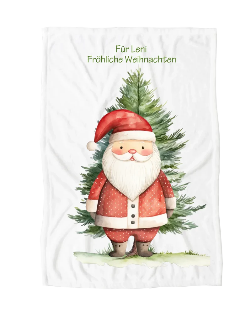 Personalisiertes Kinderdecke Weihnachtsmann