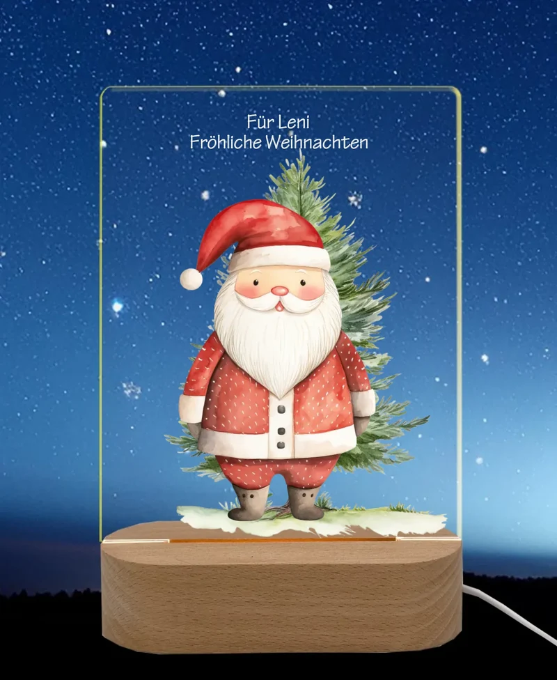 Personalisiertes LED Nachtlicht für Kinder - Weihnachtsmann
