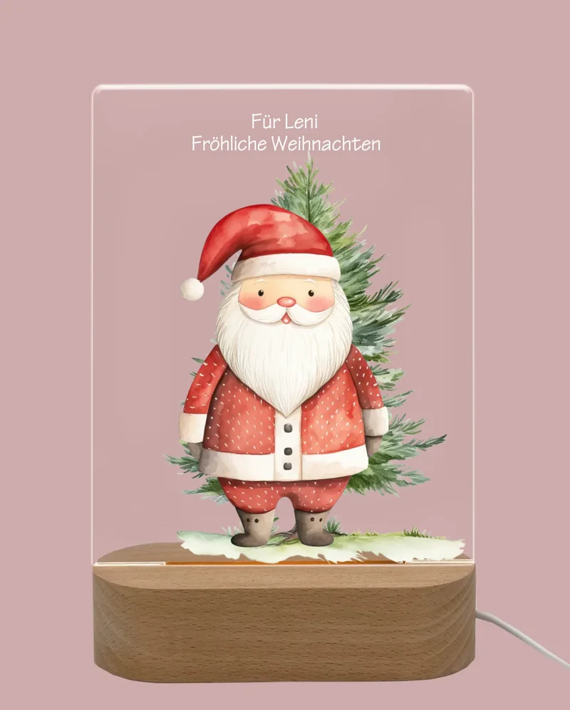 Personalisiertes LED Nachtlicht für Kinder - Weihnachtsmann