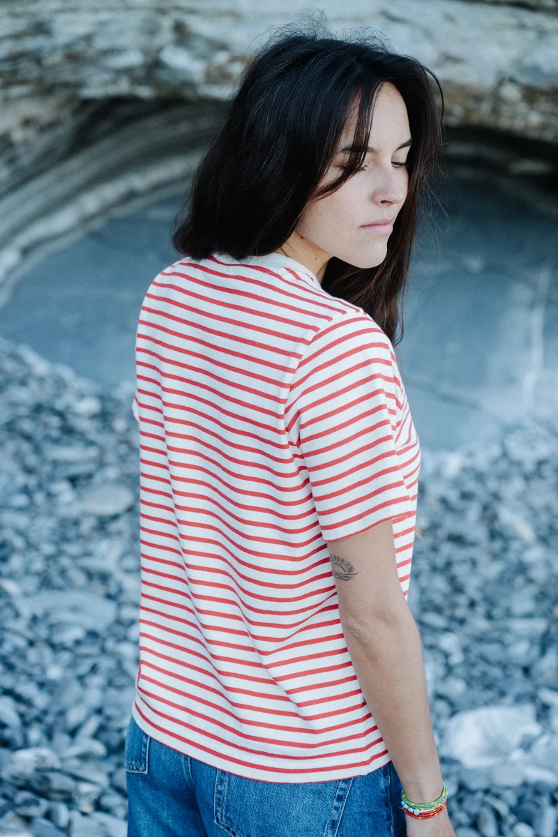 Heavy T-Shirt Jonna Red-Striped