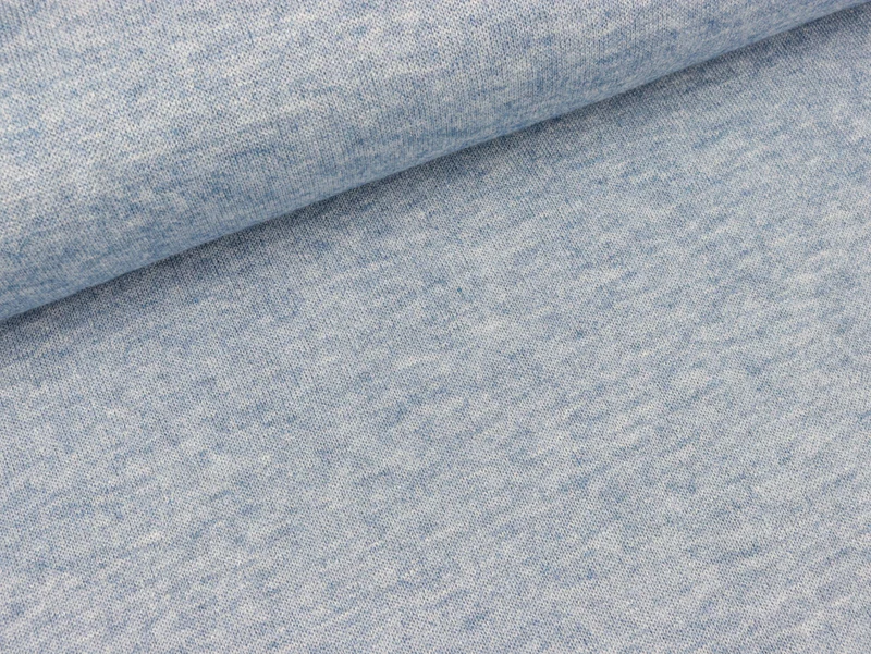 Reststück 12cm - Leichter Strickstoff Monaco sky blue meliert