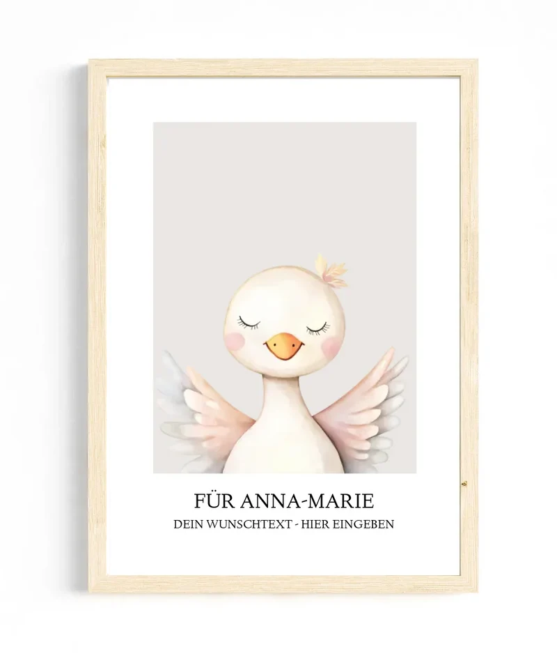 Personalisiertes Kinderposter "verschiedene Tiere" mit Namen, Kinderzimmerbild