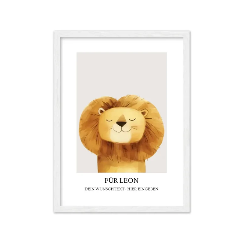 Personalisiertes Kinderposter "verschiedene Tiere" mit Namen, Kinderzimmerbild