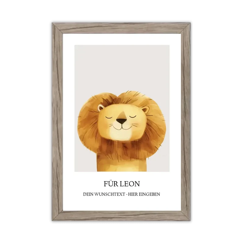 Personalisiertes Kinderposter "verschiedene Tiere" mit Namen, Kinderzimmerbild