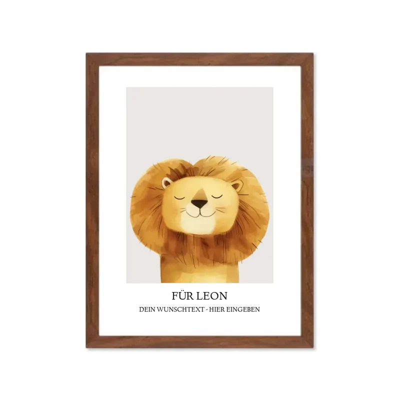 Personalisiertes Kinderposter "verschiedene Tiere" mit Namen, Kinderzimmerbild